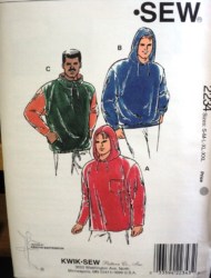 2234 MR. STRETCH KNIT HOOD/COLLAR DRAWSTRING SHIRT PATTERN S-XXL